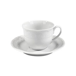 Sada 6 šálok s tanierikom z bieleho porcelánu Kutahya Concept, 50 ml