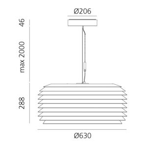 Artemide Slicing LED závesné svietidlo IP65 Ø 63cm