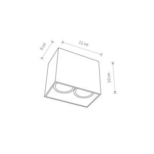 Downlight Gap v hranatom tvare 2-plameňové, čierna