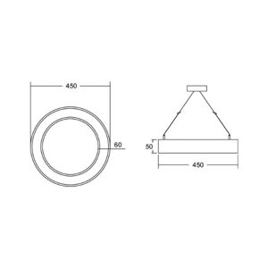 BRUMBERG Biro Circle Ring5 direct CCT DALI, Ø 45 cm, strieborná