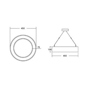 BRUMBERG Biro Circle Ring10 direct CA Ø 45 cm čierna 4000 K