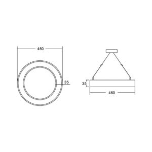 BRUMBERG Biro Circle Ring 3,5 direct 45cm DALI strieborná 3000 K