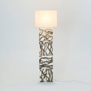 Stojacia lampa Tremiti, farba dreva/béžová, výška 160 cm, drevo