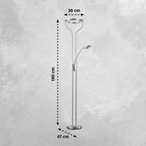 Stojacia lampa Davos LED, niklová farba, výška 180 cm, 2 svetlá, CCT