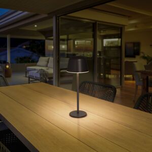 LEDVANCE Style Stan LED dobíjacia stolová lampa, CCT, tmavosivá