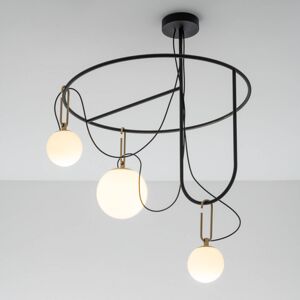 Artemide nh S4 sklenená závesná lampa, 3-plameňová