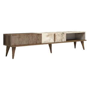 TV stolík v dekore mramoru v prírodnej farbe 180x40 cm Milan – Kalune Design