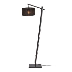 Čierna stojacia lampa s tienidlom z juty (výška 150 cm) Iguazu – Good&Mojo