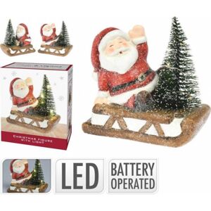 Kinekus Postavička Santa na saniach LED 12 cm mix