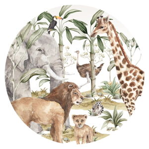 Nástenná detská samolepka Dekornik Savanna World in a Circle, ø 200 cm