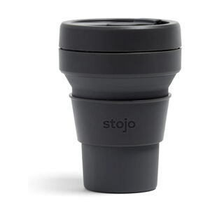 Antracitovosivý skladací cestovný hrnček Stojo Pocket Cup Carbon, 355 ml