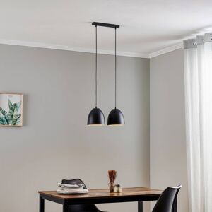 Závesná lampa Lenox, dvoj-plameňová, čierna/zlatá