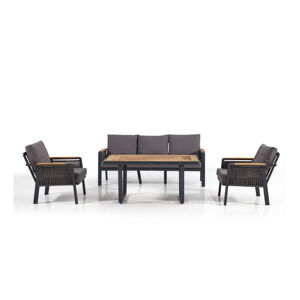 Tmavosivý záhradný lounge set pre 5 Artemis Plus – Floriane Garden