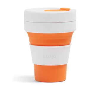 Bielo-oranžový skladací cestovný hrnček Stojo Pocket Cup, 355 ml