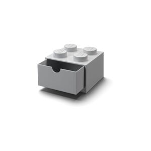 Sivý stolový box so zásuvkou LEGO® Brick, 15,8 x 11,3 cm