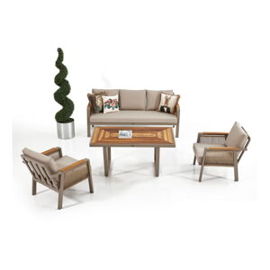 Béžový záhradný lounge set pre 5 Artemis Plus – Floriane Garden