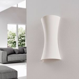 Sadrová nástenná lampa Edon biela, konkávna, 30 cm