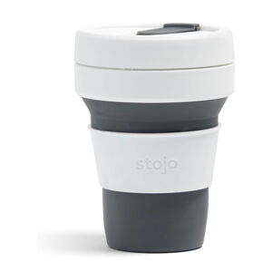 Sivo-biely skladací cestovný hrnček Stojo Pocket Cup, 355 ml