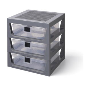 Sivý organizér s 3 zásuvkami LEGO® Storage