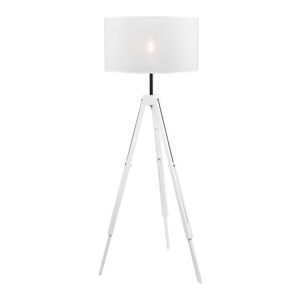 Biela stojacia lampa s textilným tienidlom (výška  130 cm) Sofia – LAMKUR