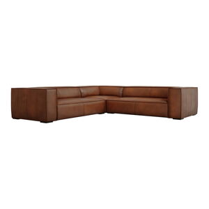 Koňakovohnedá kožená rohová pohovka (variabilná) Madame - Windsor & Co Sofas