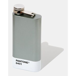 Ploská fľaša v striebornej farbe Pantone, 150 ml