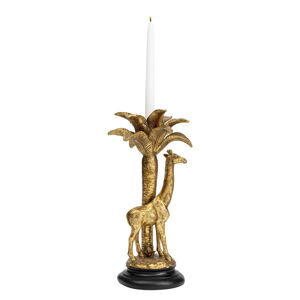 Dekoratívny svietnik v zlatej farbe Kare Design Giraffe Palm Tree, výška 35 cm