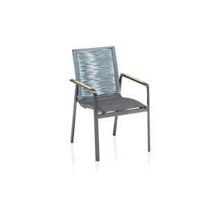 Diamond Rope stolička s podrúčkami modrá