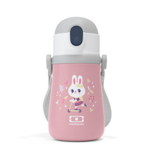 Ružová detská termoska Monbento Stram Bunny, 360 ml