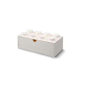 Biely stolový box so zásuvkou LEGO® Brick, 31,6 x 11,3 cm