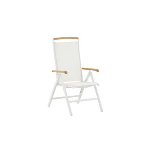 Panama polohovateľná stolička biela/teak